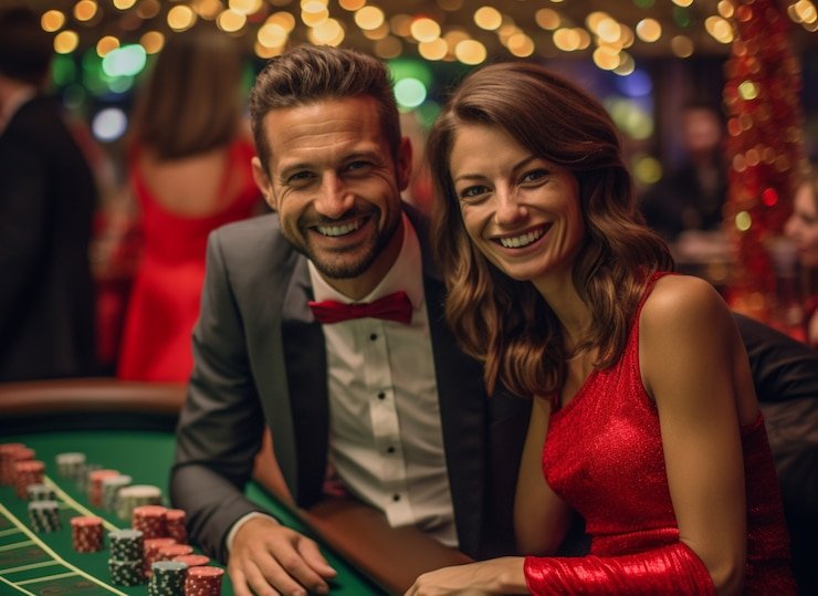 Tampilan meja roulette langsung dengan dealer di studio